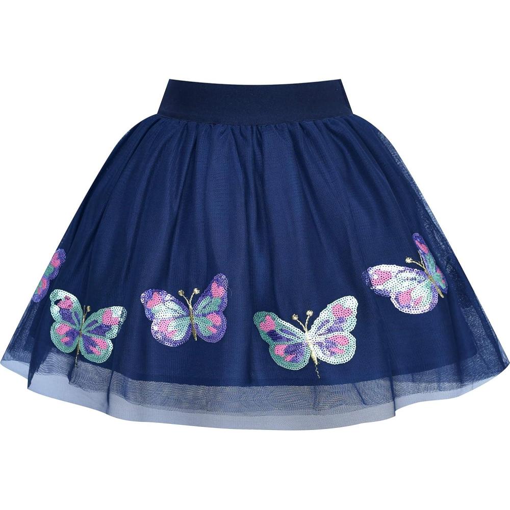 imageSunny Fashion Girls Skirt Tutu Rainbow Multicolor Ballet Dancing Party Size 210Navy Blue Butterfly