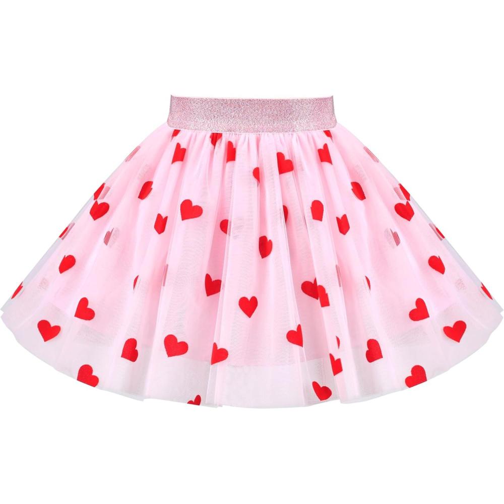 imageSunny Fashion Girls Skirt Tutu Rainbow Multicolor Ballet Dancing Party Size 210Pink Red Heart