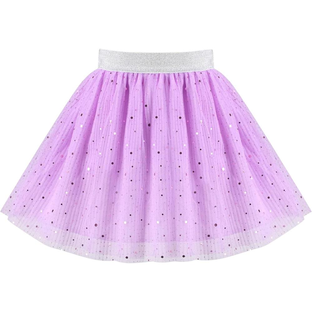 imageSunny Fashion Girls Skirt Tutu Rainbow Multicolor Ballet Dancing Party Size 210Purple Sequin
