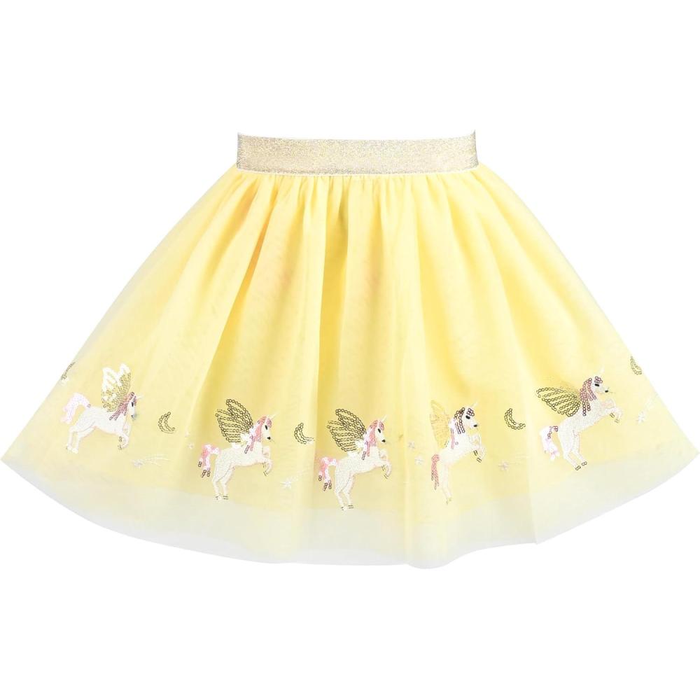 imageSunny Fashion Girls Skirt Tutu Rainbow Multicolor Ballet Dancing Party Size 210Yellow Unicorn