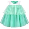 Girls Dress Pink Tutu Unicorn Dancing Tiered Skirt Ballet Birthday Party 3-7(Green Rabbit)