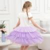 Girls Dress Pink Tutu Unicorn Dancing Tiered Skirt Ballet Birthday Party 3-7(Purple Ice Cream)