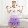 Girls Dress Pink Tutu Unicorn Dancing Tiered Skirt Ballet Birthday Party 3-7(Purple Ice Cream)