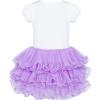 Girls Dress Pink Tutu Unicorn Dancing Tiered Skirt Ballet Birthday Party 3-7(Purple Swan)