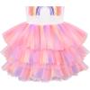 Girls Dress Pink Tutu Unicorn Dancing Tiered Skirt Ballet Birthday Party 3-7(Rainbow Sequin)