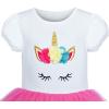 Girls Dress Pink Tutu Unicorn Dancing Tiered Skirt Ballet Birthday Party 3-7(Rainbow Unicorn)
