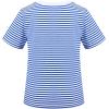 Sunny Fashion 2 Pack Girls T-Shirt Top Tee Solid Striped Basic Cozy Cotton Essential(Blue Black)