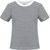 Sunny Fashion 2 Pack Girls T-Shirt Top Tee Solid Striped Basic Cozy Cotton Essential(Blue Black)