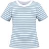 Sunny Fashion 2 Pack Girls T-Shirt Top Tee Solid Striped Basic Cozy Cotton Essential(Grey Blue)