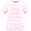 Sunny Fashion 2 Pack Girls T-Shirt Top Tee Solid Striped Basic Cozy Cotton Essential(Light Pink)