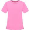 Sunny Fashion 2 Pack Girls T-Shirt Top Tee Solid Striped Basic Cozy Cotton Essential(Pink Red)