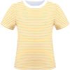Sunny Fashion 2 Pack Girls T-Shirt Top Tee Solid Striped Basic Cozy Cotton Essential(Pink Yellow)