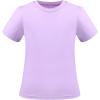 Sunny Fashion 2 Pack Girls T-Shirt Top Tee Solid Striped Basic Cozy Cotton Essential(White Purple)
