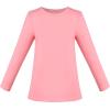Sunny Fashion 2 Pack Girls Top Tee Shirt Base Layer Comfort Cotton Soft(Light Pink Dark Pink)