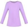 Sunny Fashion 2 Pack Girls Top Tee Shirt Base Layer Comfort Cotton Soft(Purple Yellow)