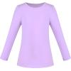 Sunny Fashion 2 Pack Girls Top Tee Shirt Base Layer Comfort Cotton Soft(White Purple)