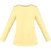 Sunny Fashion 2 Pack Girls Top Tee Shirt Base Layer Comfort Cotton Soft(White Yellow)