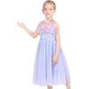 Sunny Fashion Flower Girl Dress Ivory Sequin Bridesmaid Wedding Party Size 6-12(Bluish Purple)