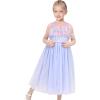 Sunny Fashion Flower Girl Dress Ivory Sequin Bridesmaid Wedding Party Size 6-12(Bluish Purple)