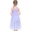Sunny Fashion Flower Girl Dress Ivory Sequin Bridesmaid Wedding Party Size 6-12(Bluish Purple)