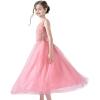 Sunny Fashion Flower Girl Dress Ivory Sequin Bridesmaid Wedding Party Size 6-12(Light Coyal)