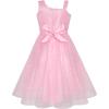 Sunny Fashion Flower Girl Dress Ivory Sequin Bridesmaid Wedding Party Size 6-12(Pink)