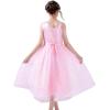 Sunny Fashion Flower Girl Dress Ivory Sequin Bridesmaid Wedding Party Size 6-12(Pink)