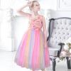 Sunny Fashion Flower Girl Dress Ivory Sequin Bridesmaid Wedding Party Size 6-12(Pink Rainbow)