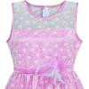Sunny Fashion Flower Girl Dress Lace Sequin Flare Pink Wedding Party Size 5-12(Purple)