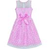 Sunny Fashion Flower Girl Dress Lace Sequin Flare Pink Wedding Party Size 5-12(Purple)
