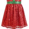 Sunny Fashion Flower Girl Dress Lace Sequin Flare Pink Wedding Party Size 5-12(Red)