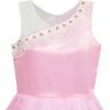 Sunny Fashion Flower Girl Dress One Shoulder Lace Embroidered Flower Pageant(Rose Pink)