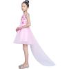 Sunny Fashion Flower Girl Dress Pink Bridal Veil Wedding Bridesmaid