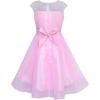 Sunny Fashion Flower Girl Dress Pink Bridal Veil Wedding Bridesmaid