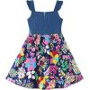 Sunny Fashion Flower Girls Dress Denim Back to School Sling Size 4-10