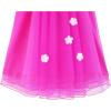 Sunny Fashion Flower Girls Dress Halter Dress Pearl Party Wedding Birthday(Deep Pink)