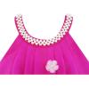 Sunny Fashion Flower Girls Dress Halter Dress Pearl Party Wedding Birthday(Deep Pink)