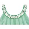Sunny Fashion Flower Girls Dress Halter Dress Pearl Party Wedding Birthday(Green)