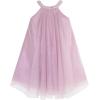 Sunny Fashion Flower Girls Dress Halter Dress Pearl Party Wedding Birthday(Light Purple)