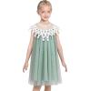 Sunny Fashion Flower Girls Dress Halter Dress Pearl Party Wedding Birthday(Pale Green)