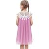 Sunny Fashion Flower Girls Dress Halter Dress Pearl Party Wedding Birthday(Pale Purple)