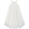 Sunny Fashion Flower Girls Dress Halter Dress Pearl Party Wedding Birthday(White)