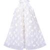 Sunny Fashion Flower Girls Dress Halter Dress Pearl Party Wedding Birthday(White Flower)