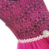 Sunny Fashion Flower Girls Dress Lace Pearl Flowers Pageant Wedding Tulle(Magenta Color)