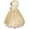 Sunny Fashion Flower Girls Dress Lace Pearl Flowers Pageant Wedding Tulle(Metallic)