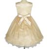 Sunny Fashion Flower Girls Dress Lace Pearl Flowers Pageant Wedding Tulle(Metallic)