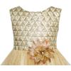 Sunny Fashion Flower Girls Dress Lace Pearl Flowers Pageant Wedding Tulle(Metallic)