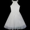 Sunny Fashion Flower Girls Dress Lace Sequins Sparkling Wedding Bridesmaid(White)