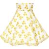 Sunny Fashion Flower Girls Dress Lace Sequins Sparkling Wedding Bridesmaid(Yellow)