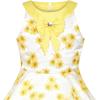 Sunny Fashion Flower Girls Dress Lace Sequins Sparkling Wedding Bridesmaid(Yellow)